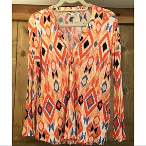 🛍 Lucky Brand Tribal Print Henley